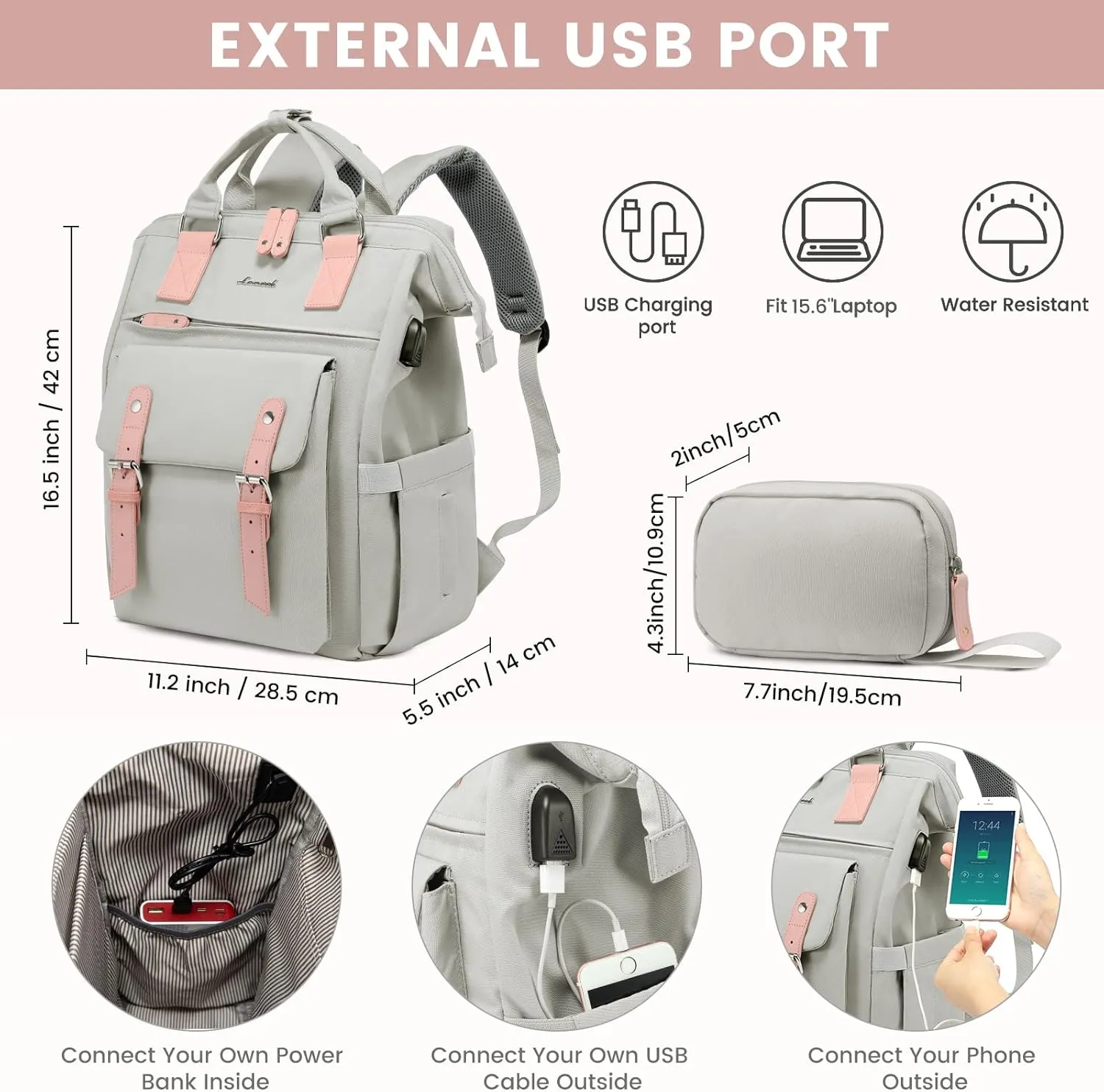 LOVEVOOK Laptop Backpack for Women Teacher Work Bags Travel Backpack, Business Computer Laptop Bag Nurse Bags College Backpack Purse, 17 Inch