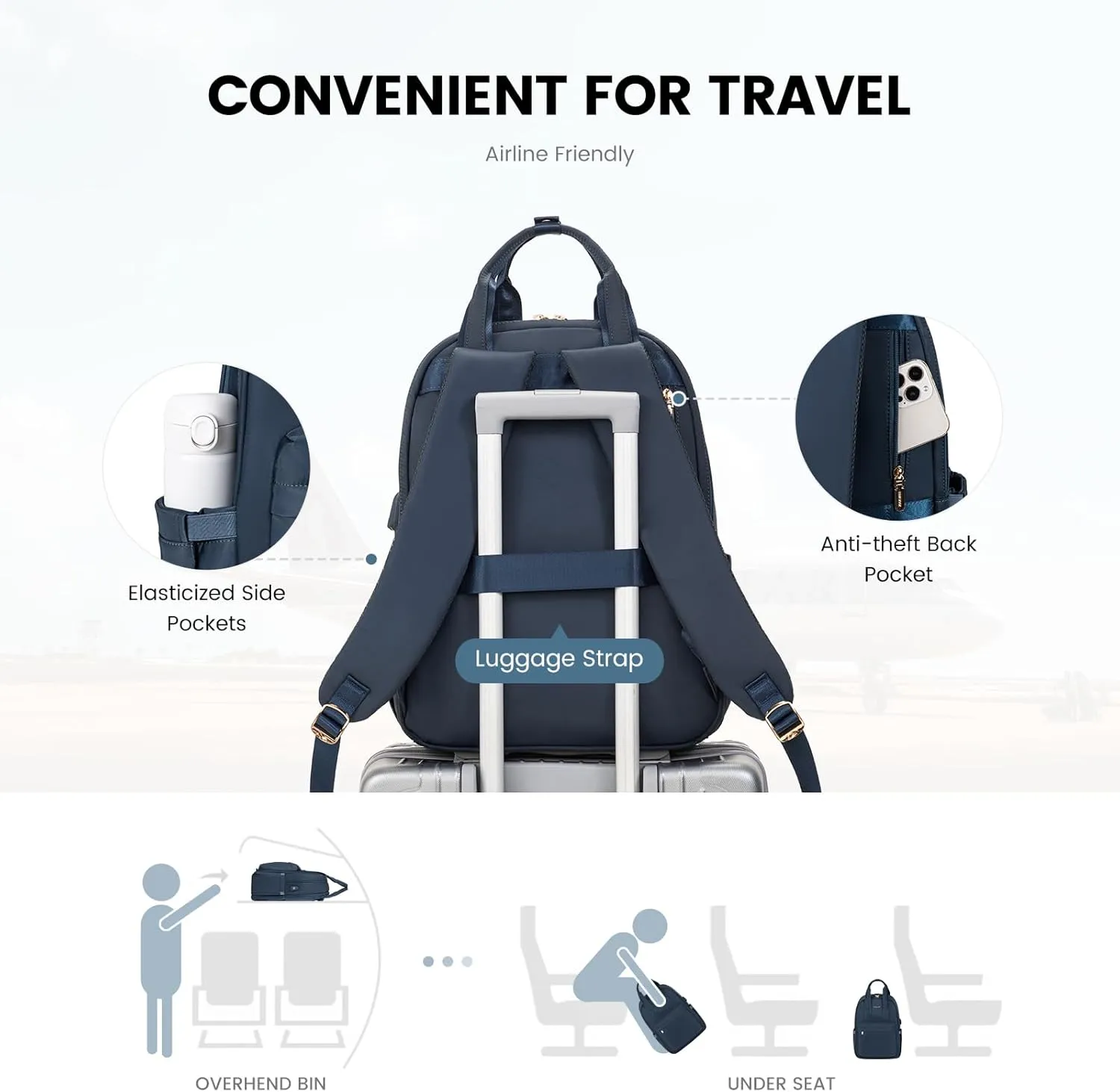 LOVEVOOK Laptop Backpack Purse for Women, 15.6 Inch Travel Laptop Bag with USB Port, Waterproof Work Teacher Nurse Computer Backpack, Durable Casual Daypack