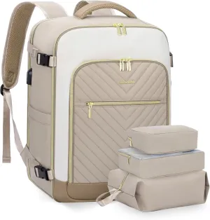 LOVEVOOK Large Travel Backpack for Women, 50L Carry on Backpack Airplane Approved, TSA Personal Item Travel Bag for Women fits 18" Laptop, Waterproof Carry on Bags for airplanes with 3 Packing Cubes