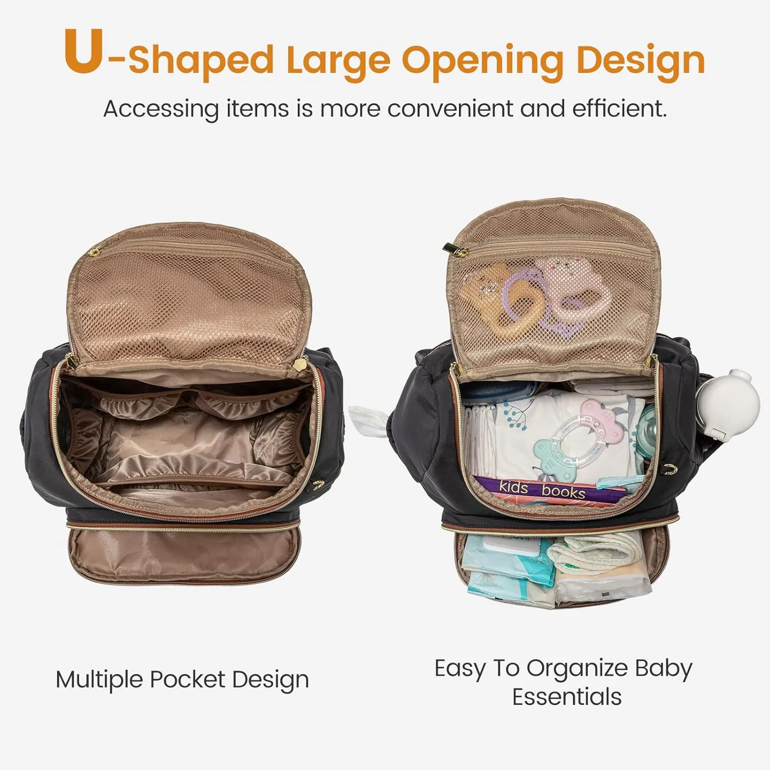LOVEVOOK Mini Diaper Bag Backpack, Waterproof Diaper Bags for Baby Girl Boy with Changing Pad, Stylish Baby Diaper Bag, Diaper Bag for Mom Dad with Stroller Buckles,14 Inch