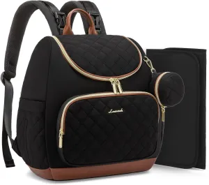 LOVEVOOK Mini Diaper Bag Backpack, Waterproof Diaper Bags for Baby Girl Boy with Changing Pad, Stylish Baby Diaper Bag, Diaper Bag for Mom Dad with Stroller Buckles,14 Inch