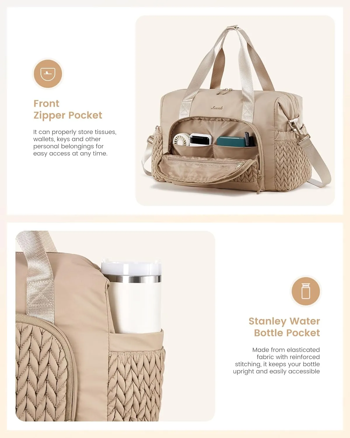 LOVEVOOK Travel Duffle Bag Gym Bag, Quilted Weekender Bags for Women Overnight Bag, Hospital Bag for Women Labor Delivery, Personal Item Travel Carry on Bag for Airplanes