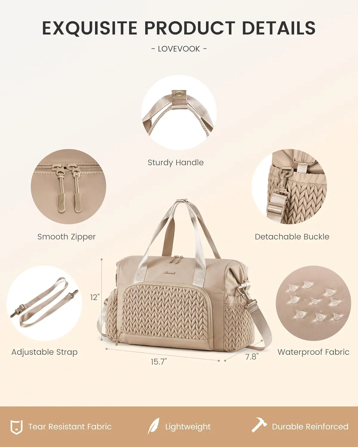 LOVEVOOK Travel Duffle Bag Gym Bag, Quilted Weekender Bags for Women Overnight Bag, Hospital Bag for Women Labor Delivery, Personal Item Travel Carry on Bag for Airplanes