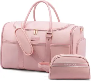 LOVEVOOK Weekender Bag for Women Cute Travel Tote Bag Gym Duffel Bag with Toiletry Bag Carry On Bag Overnight Hospital Bag
