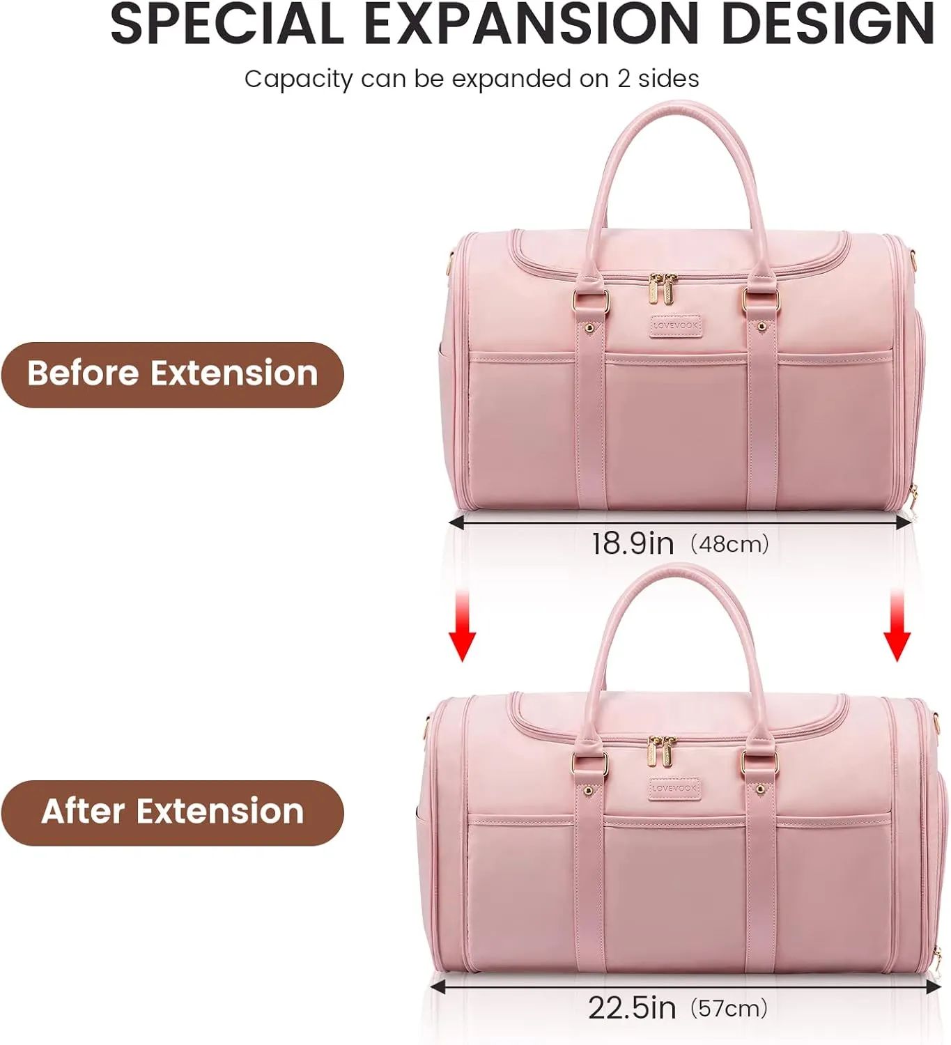 LOVEVOOK Weekender Bag for Women Cute Travel Tote Bag Gym Duffel Bag with Toiletry Bag Carry On Bag Overnight Hospital Bag