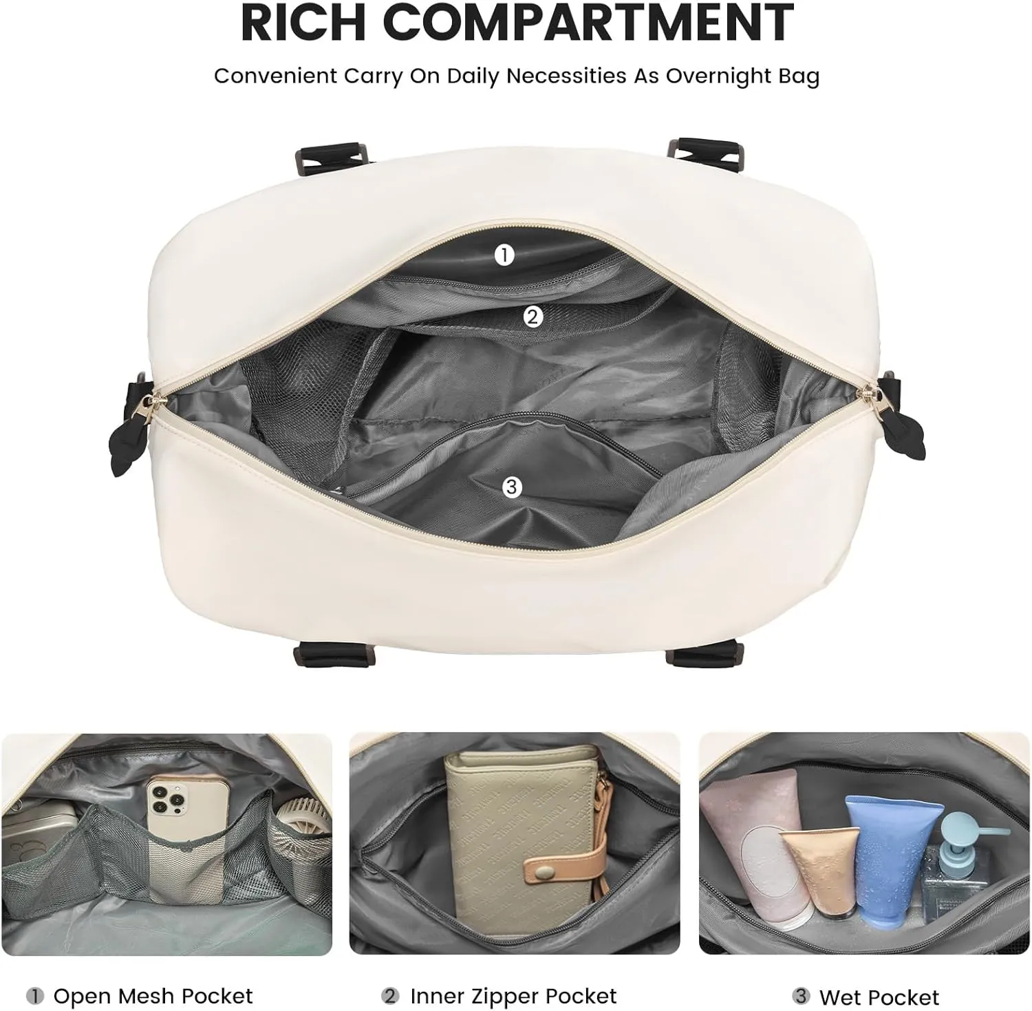 LOVEVOOK Weekender Bag for Women Cute Travel Tote Bag Gym Duffel Bag with Toiletry Bag Carry On Bag Overnight Hospital Bag