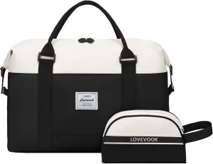 LOVEVOOK Weekender Bag for Women Cute Travel Tote Bag Gym Duffel Bag with Toiletry Bag Carry On Bag Overnight Hospital Bag
