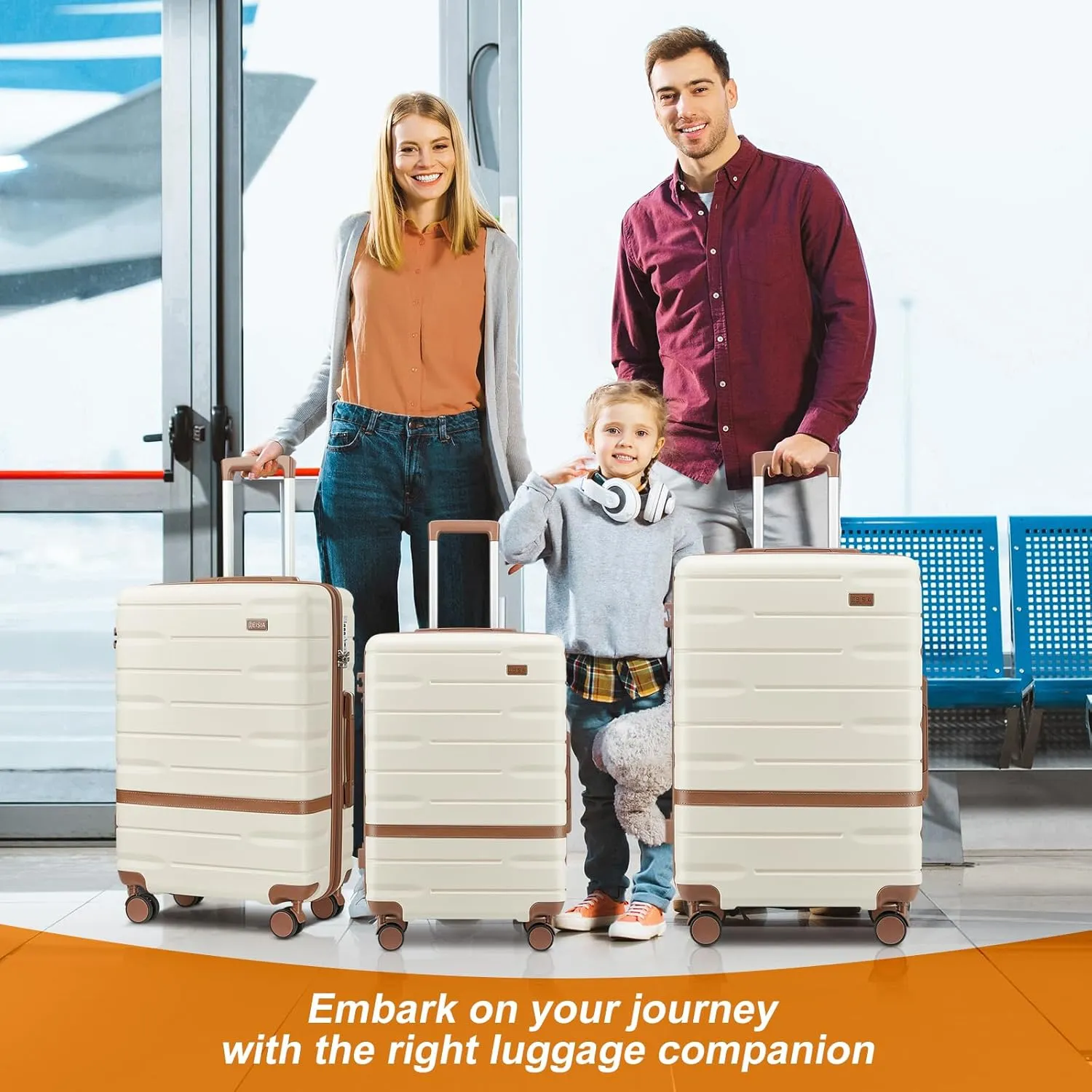 Luggage Sets 5 Piece Luggage Sets Lightweight Hard Shell Suitcases with Spinner Wheels for Family Travel - Durable PC ABS Material Carry On Luggage (Green)