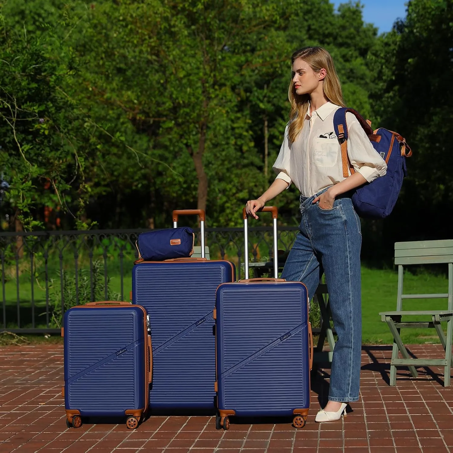 Luggage Sets 5 Piece Suitcases with Wheels, Suitcase Set ABS Hard Case Luggage with TSA Lock Spinner Wheels Durable Travel Luggage(MintGreen, 5-Piece Set(20"/24"/29"))