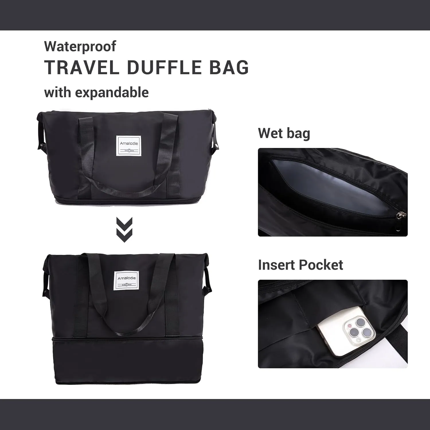 Luggage Sets 5 Piece,Suitcases with Double Spinner Wheels and TSA Lock,Hardcase 3 set Luggage with Travel Duffle Bag,Carry On Luggage Set