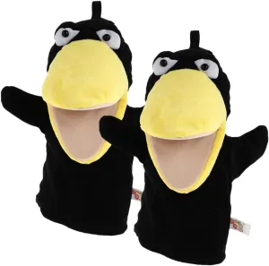 LUOZZY 2pcs Crow Hand Puppets Kids Cartoon Animal Puppet Toys Story Telling Hand Puppets Children Creative Present