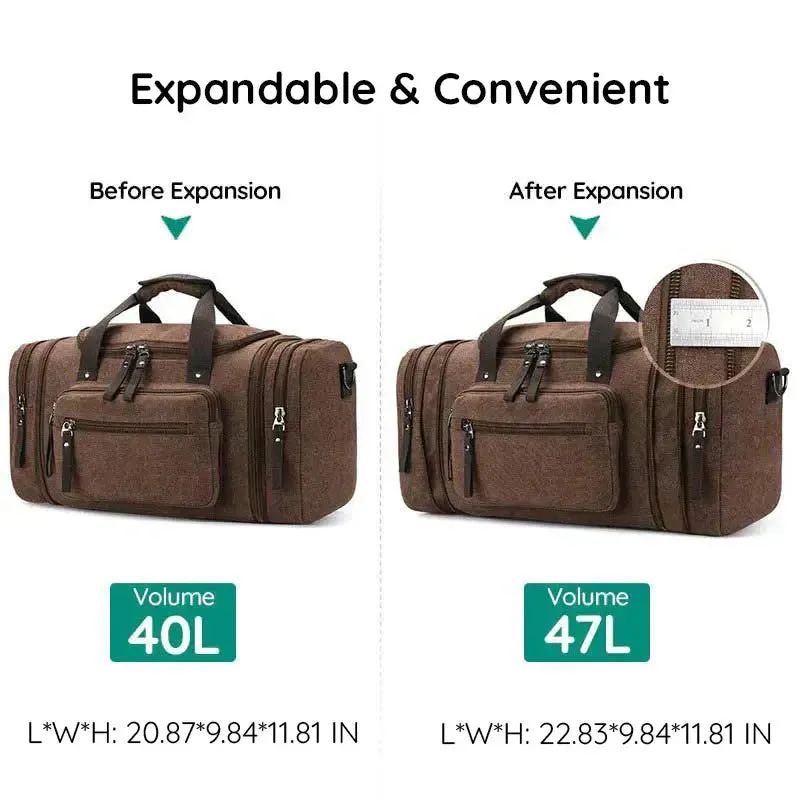 Luxora Large Capacity Canvas Travel Bag for All Essentials