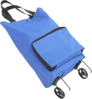Luxshiny Foldable Shopping Cart Large Capacity Grocery Bag with Bag Wheels Collapsible Trolley for Travel