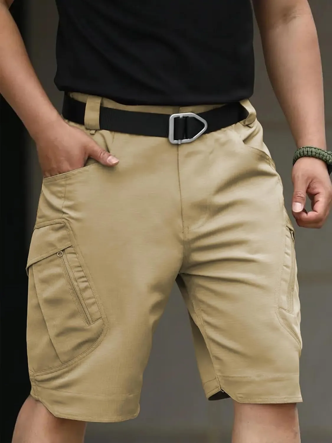 LYRXXX Men's Cargo Shorts for Hiking Outdoor Travel Lightweight Quick-Drying Waterproof Tactical Shorts with Multiple Pockets