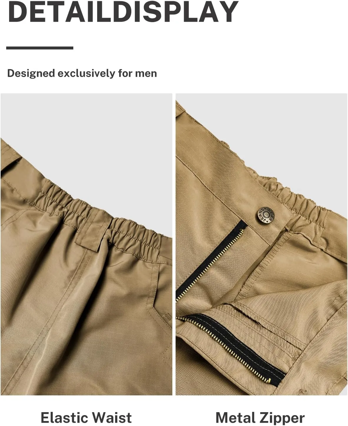 LYRXXX Men's Cargo Shorts for Hiking Outdoor Travel Lightweight Quick-Drying Waterproof Tactical Shorts with Multiple Pockets