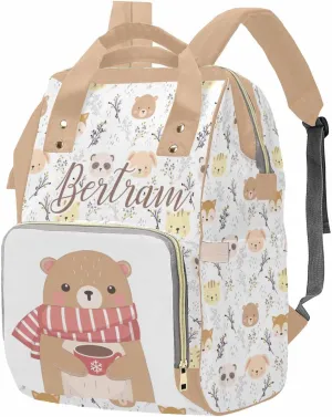 M YESCUSTOM Custom Name Diaper Bag Backpack for Wife Portable Diaper Bags Mothers Day Gifts Personalized Cute Mommy Nursing Daypack for Women Brown Travel Diaper Waterproof Backpack