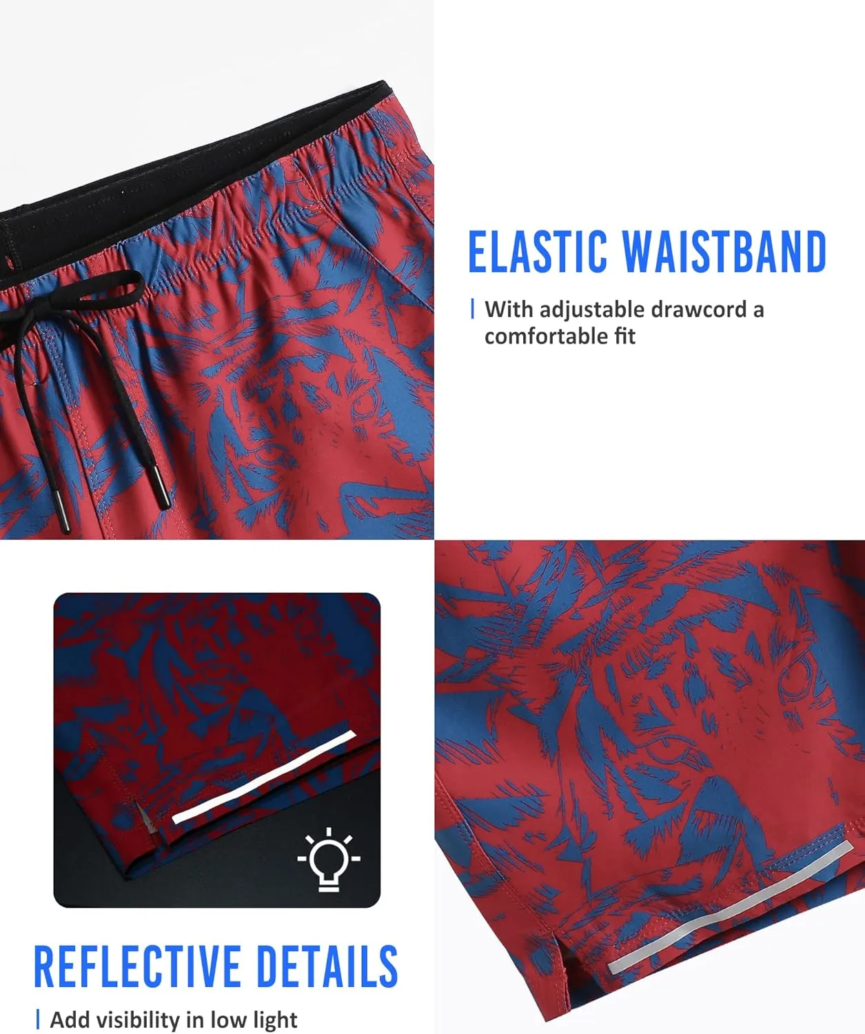 maamgic Mens Running Shorts Workout 6" Marathon Lightweight Quick Dry Gym Shorts with Zip Pocket