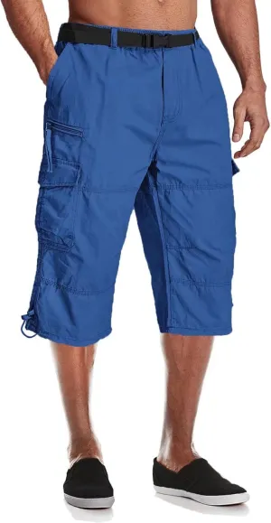 MAGCOMSEN Men's Below Knee Long Shorts Cotton Work 3/4 Cargo Capris 7 Pockets Twill Military Summer Shorts