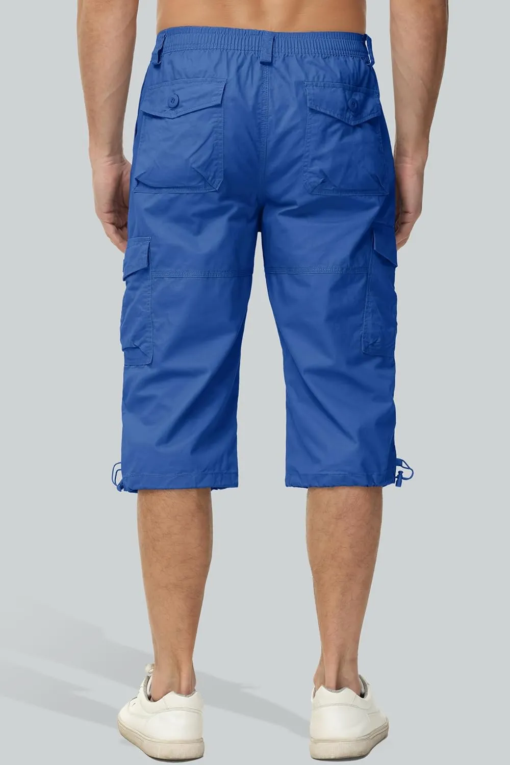 MAGCOMSEN Men's Below Knee Long Shorts Cotton Work 3/4 Cargo Capris 7 Pockets Twill Military Summer Shorts