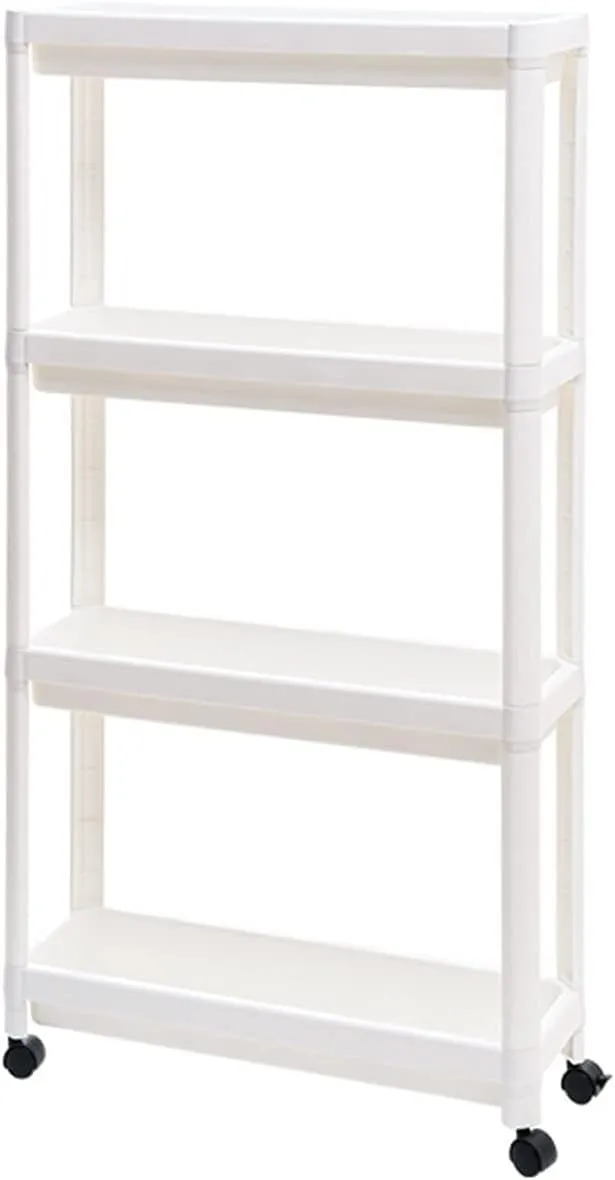 MaGiLL Kitchen Refrigerator Side Removable Seam Rack Bathroom Shelving Slot Edge Seam Trolley with Roller Storage Rack