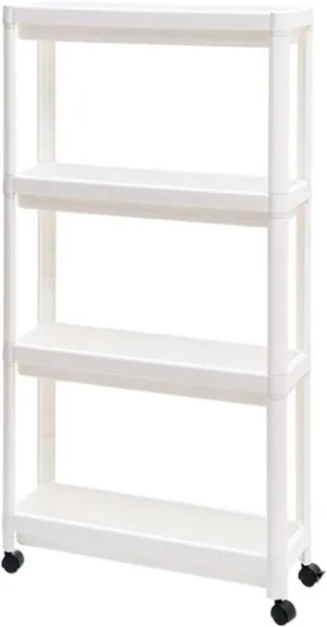 MaGiLL Kitchen Refrigerator Side Removable Seam Rack Bathroom Shelving Slot Edge Seam Trolley with Roller Storage Rack