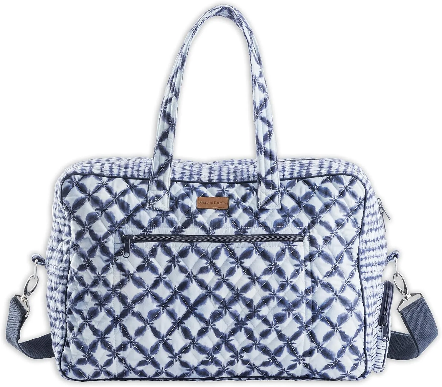 Maison d' Hermine Weekend Bag Cotton Quilted Duffel Overnight Luggage Weekender Gym Bag for Gifts Travel Men Women Business Travellers Family Trip, Shibori