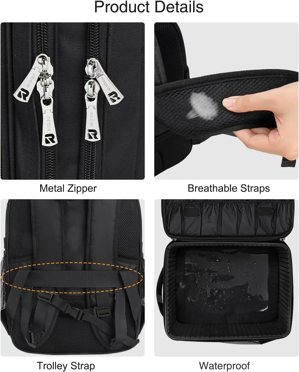 Makeup Backpack Makeup Artist Bag Professional Extra Large Cosmetic Bag Travel Train Case Storage Organizer Double-Layer Large Capacity Cosmetic Case with 4 Pouch(Black)