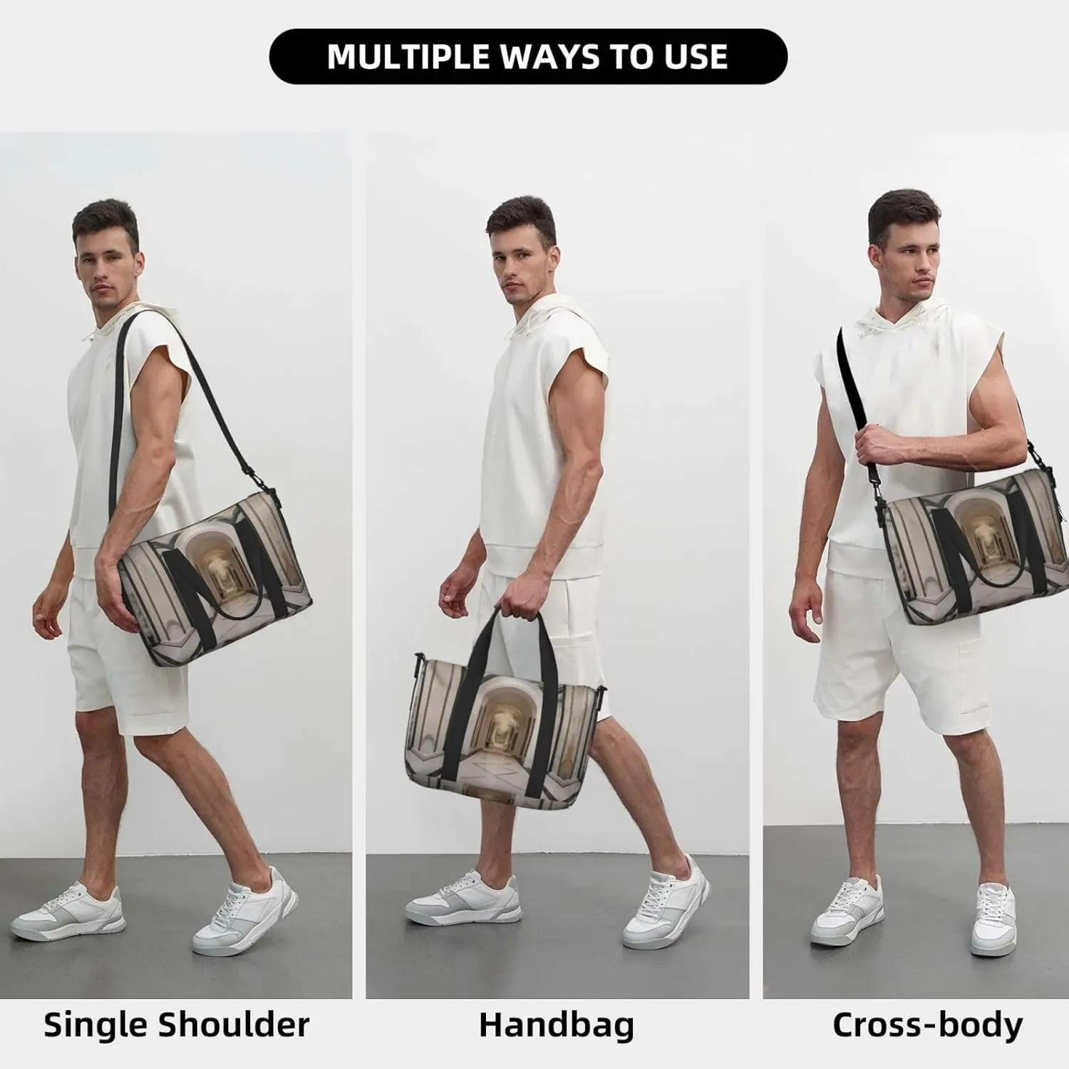 Marble Mural Travel Duffel Bag Carry On Tote Bags For Men,Weekender Overnight Bag,Sports Tote Gym Bag