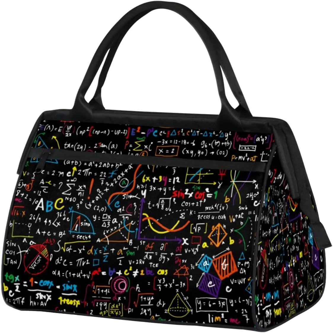 Math Formula Pattern Travel Duffel Bag Sports Travel Duffel Bag Waterproof Durable Large Gym Tote Bag Weekender Overnight Bag for Women Travel Gym Yoga