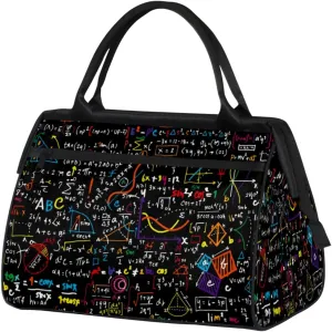 Math Formula Pattern Travel Duffel Bag Sports Travel Duffel Bag Waterproof Durable Large Gym Tote Bag Weekender Overnight Bag for Women Travel Gym Yoga