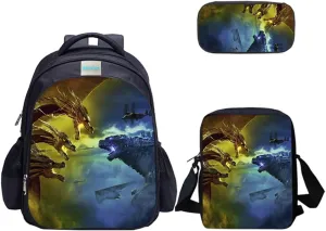MATMO Dinosaur Backpack and Lunch Bag Set for Boys, Shoulder Bag, Pencil Case (Set 22-12)