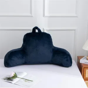 Meeting Story Reading Pillow Adult Backrest with Arms, Back Pillow Support for Sitting Up in Bed Chair Pillow Reading & Bed Rest Pillows (Dark Blue,Large)