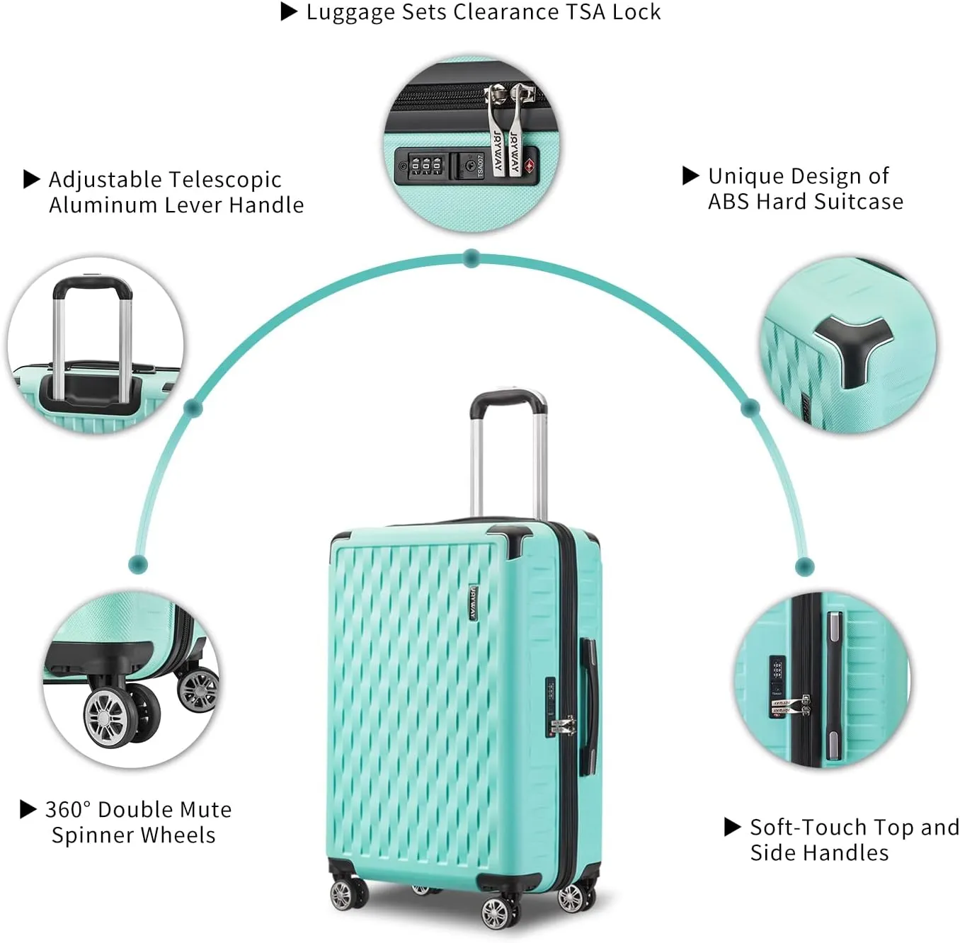 Melalenia Luggage 10 Piece Sets Clearance,Large Travel Suitcase Set Spinner Wheels with TSA Locks,Hard Shell Luggage Sets for Women (10Pcs Green)