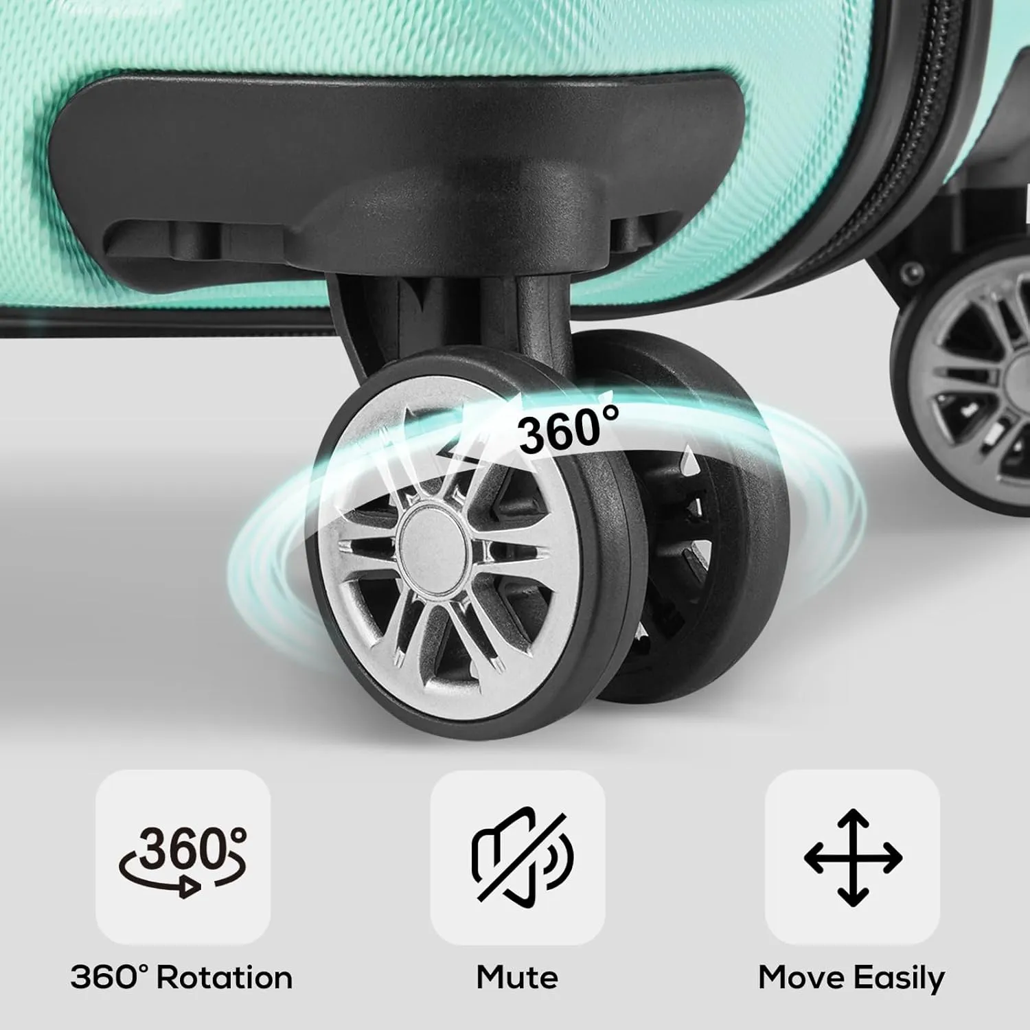 Melalenia Luggage 10 Piece Sets Clearance,Large Travel Suitcase Set Spinner Wheels with TSA Locks,Hard Shell Luggage Sets for Women (10Pcs Green)