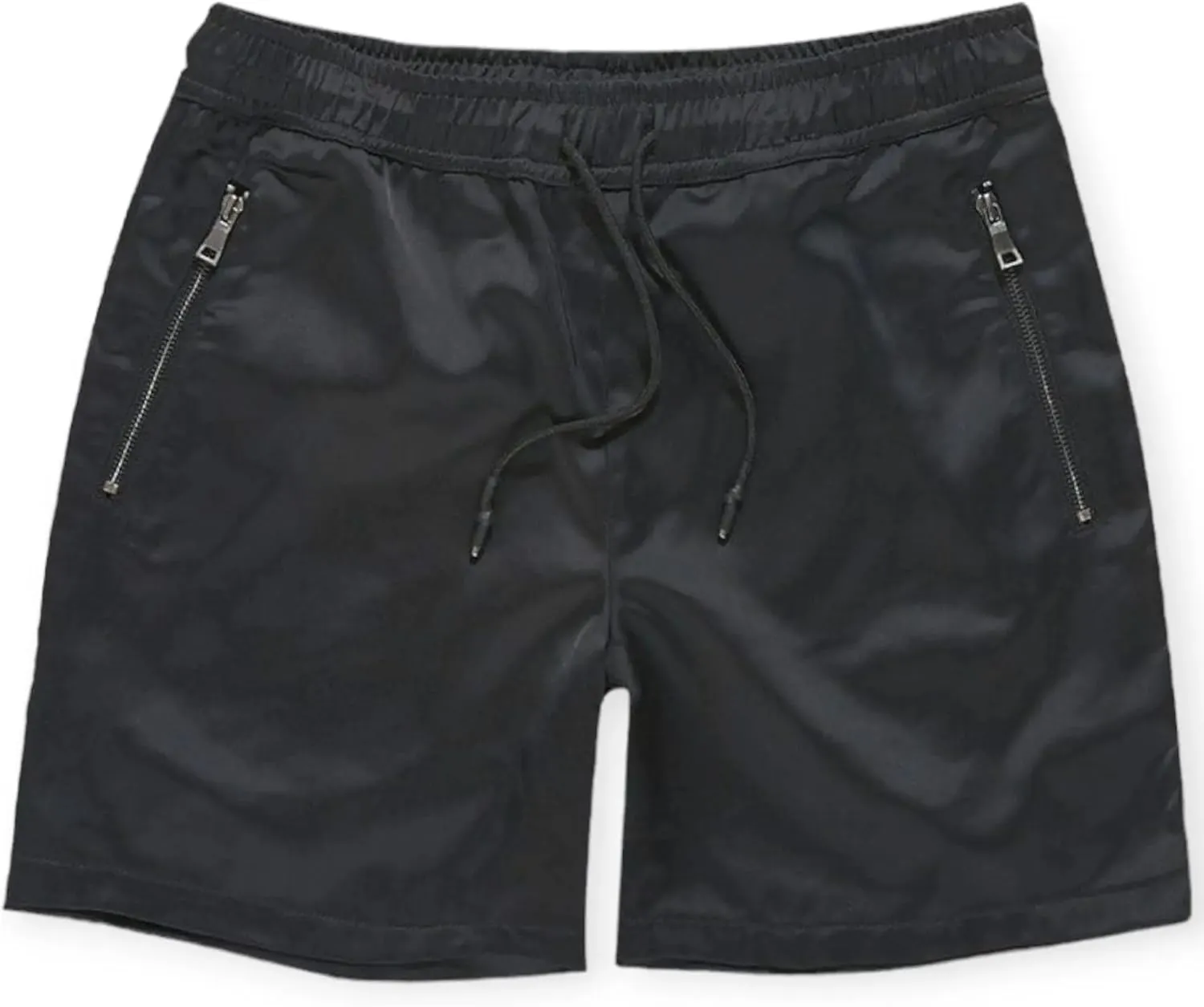 Men Quarter Zip Nylon Short (Black)