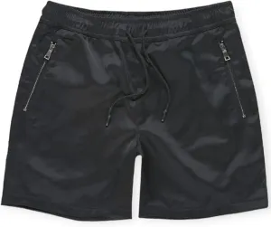 Men Quarter Zip Nylon Short (Black)