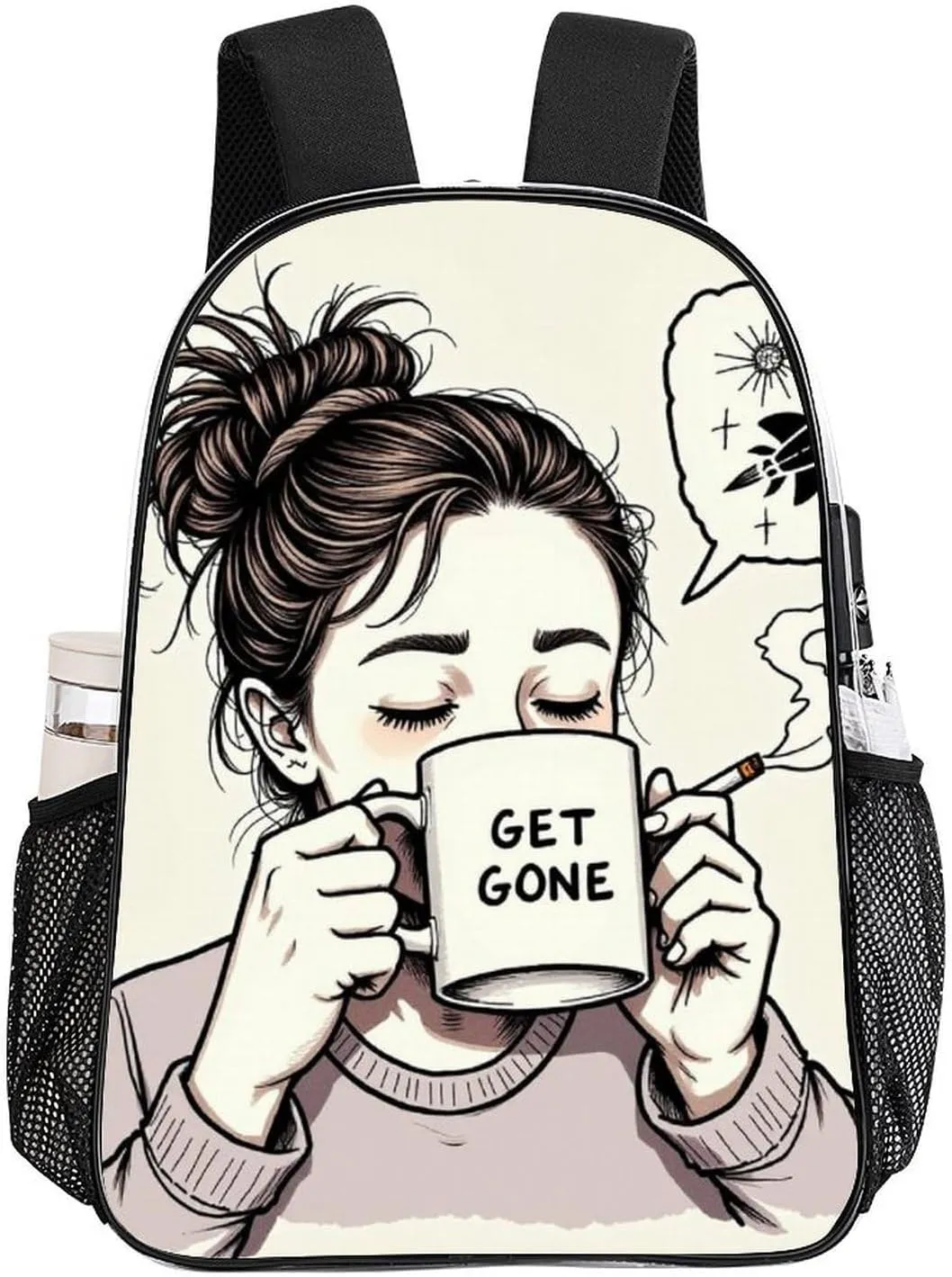 Men Women Lightweight Goth Gotik Gothic Boring Women woman Art Casual Daypack Big Capacity Bookbag Transparent Bag for Gym Travel Walking Cycling