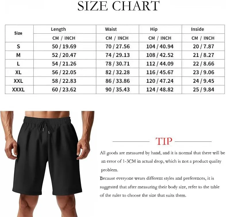 Men's Breathable Drawstring Jogging Casual Shorts Vacation Outfits Lounge Wear Beach Elastic Shorts with Pockets