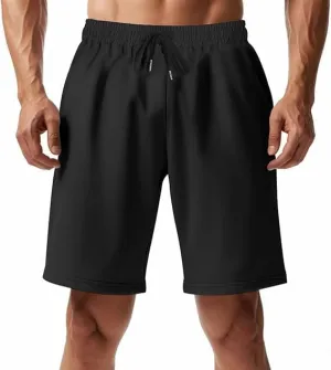 Men's Breathable Drawstring Jogging Casual Shorts Vacation Outfits Lounge Wear Beach Elastic Shorts with Pockets