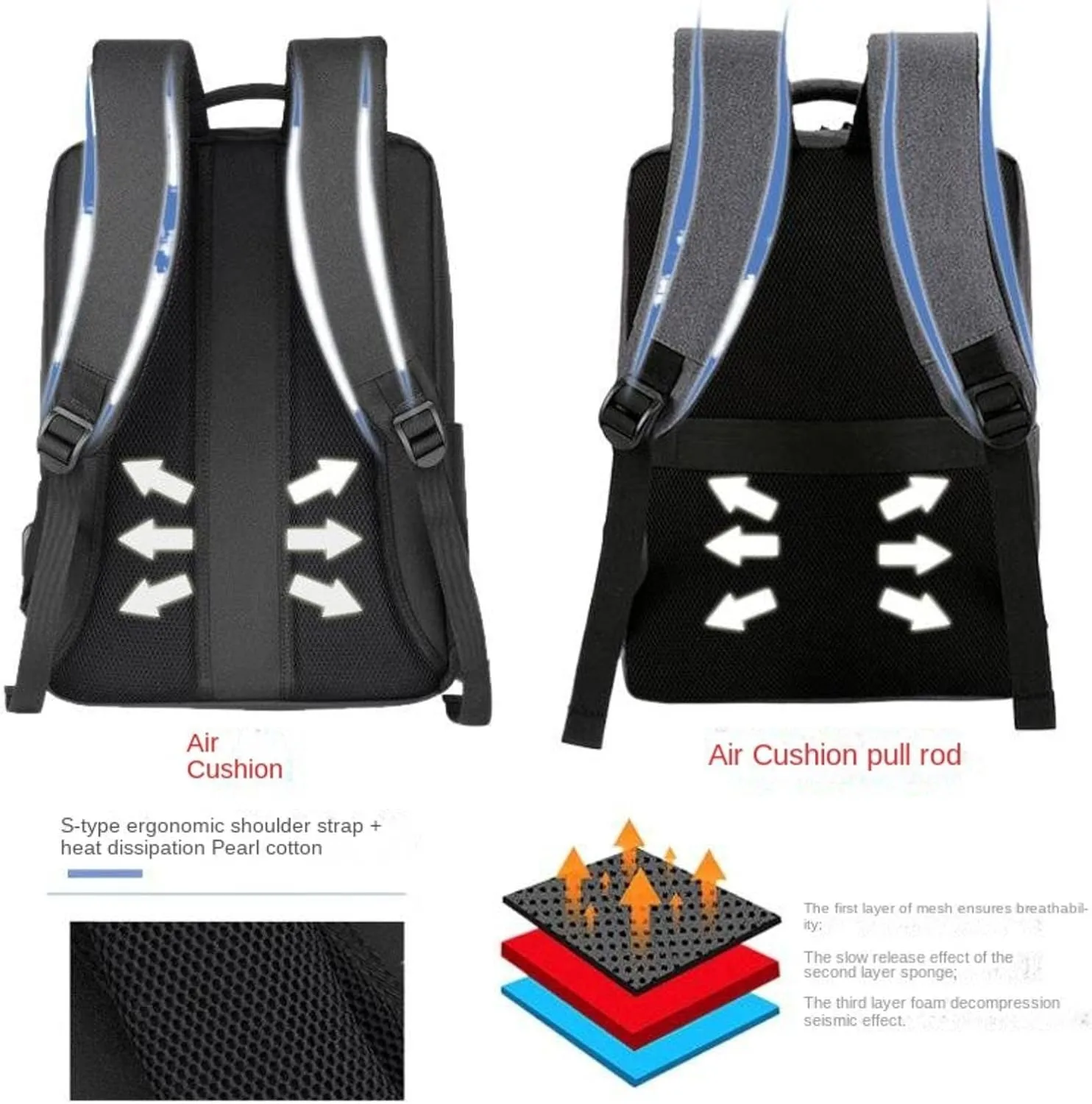 Men's Business backpack large capacity waterproof rucksack fashion travel bag gift conference bag