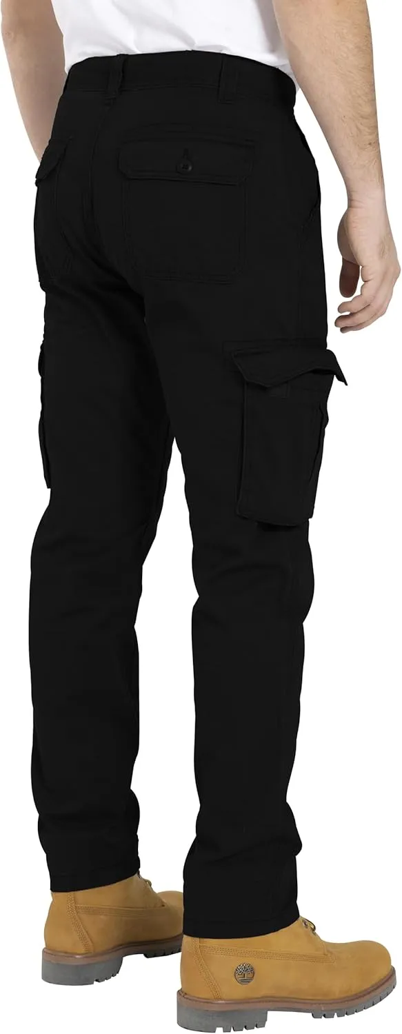 Mens Cargo Pant 100% Cotton Slim-Fit Relaxed Tactical Hiking Heavy Duty Workwear 6 Pockets Outdoor Cargo Works Pants 32W-44W