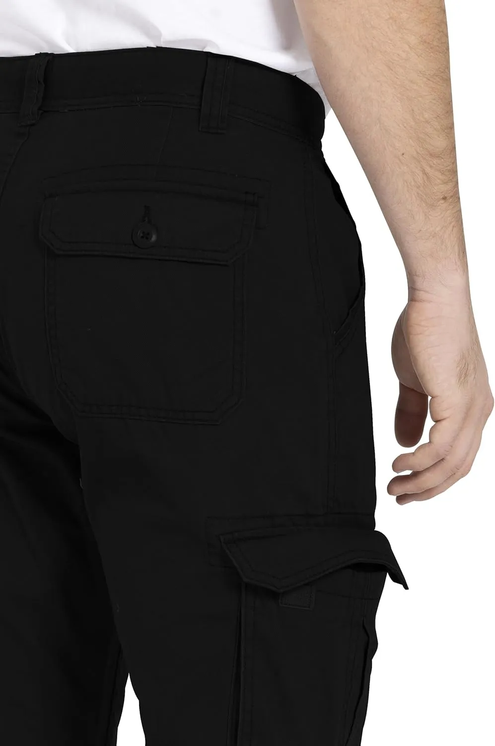 Mens Cargo Pant 100% Cotton Slim-Fit Relaxed Tactical Hiking Heavy Duty Workwear 6 Pockets Outdoor Cargo Works Pants 32W-44W
