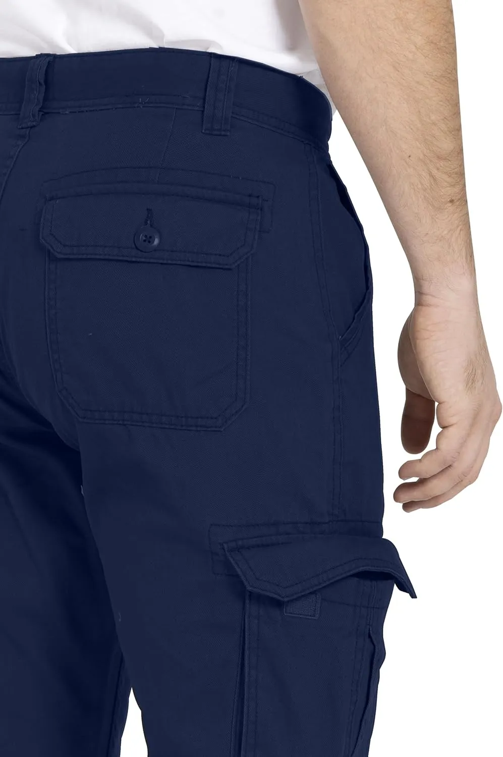 Mens Cargo Pant 100% Cotton Slim-Fit Relaxed Tactical Hiking Heavy Duty Workwear 6 Pockets Outdoor Cargo Works Pants 32W-44W