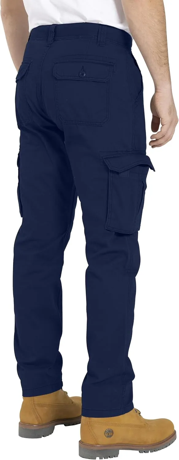 Mens Cargo Pant 100% Cotton Slim-Fit Relaxed Tactical Hiking Heavy Duty Workwear 6 Pockets Outdoor Cargo Works Pants 32W-44W