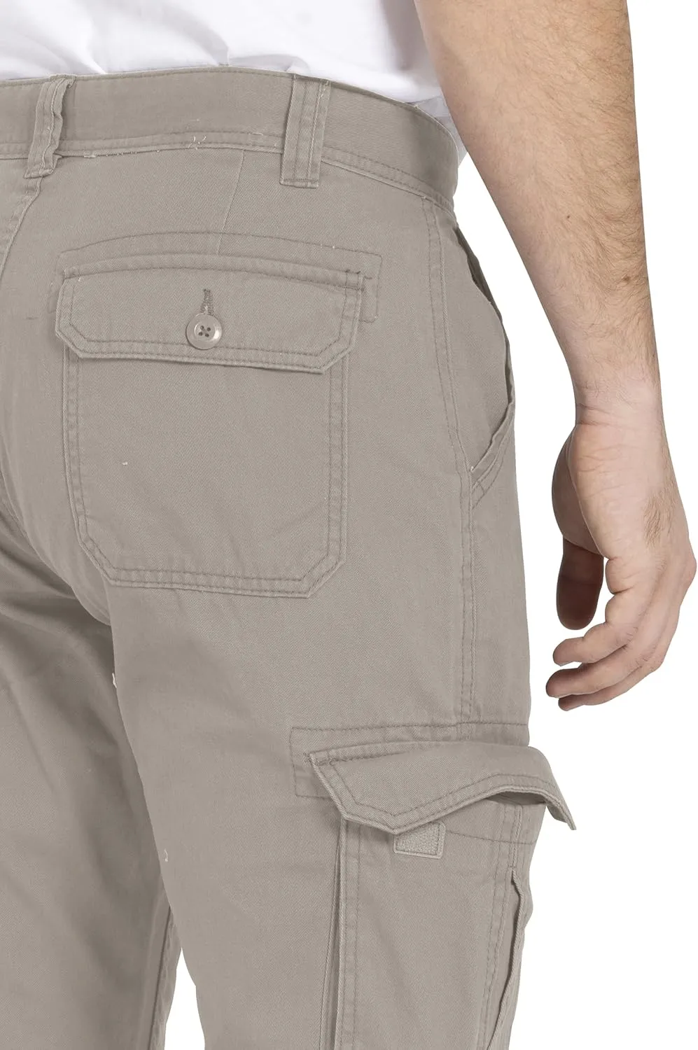 Mens Cargo Pant 100% Cotton Slim-Fit Relaxed Tactical Hiking Heavy Duty Workwear 6 Pockets Outdoor Cargo Works Pants 32W-44W