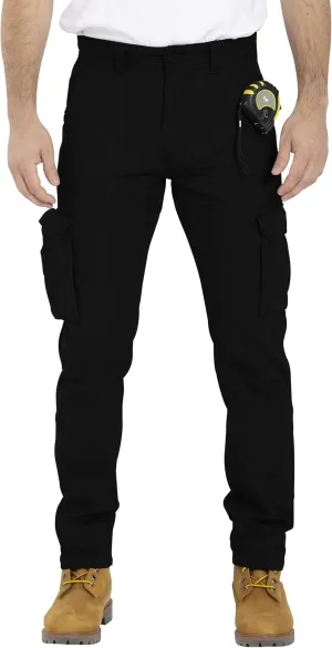 Mens Cargo Pant 100% Cotton Slim-Fit Relaxed Tactical Hiking Heavy Duty Workwear 6 Pockets Outdoor Cargo Works Pants 32W-44W