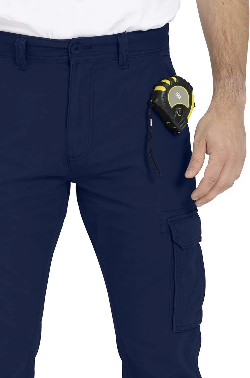 Mens Cargo Pant 100% Cotton Slim-Fit Relaxed Tactical Hiking Heavy Duty Workwear 6 Pockets Outdoor Cargo Works Pants 32W-44W