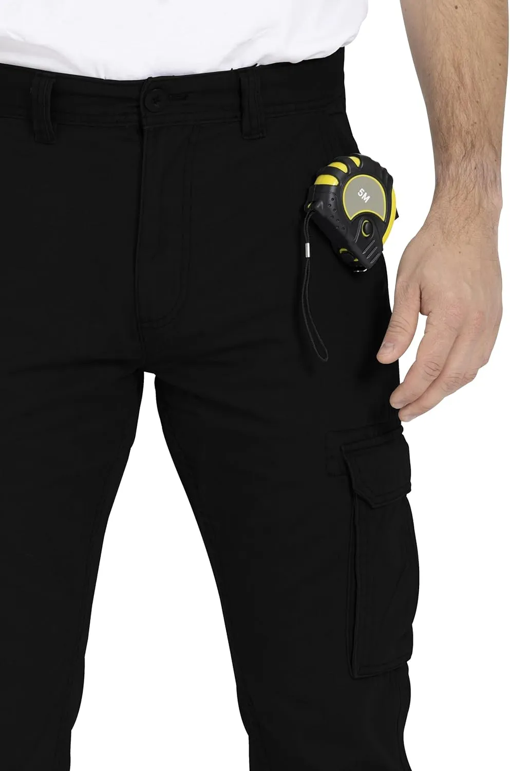 Mens Cargo Pant 100% Cotton Slim-Fit Relaxed Tactical Hiking Heavy Duty Workwear 6 Pockets Outdoor Cargo Works Pants 32W-44W
