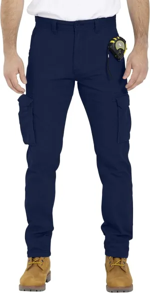 Mens Cargo Pant 100% Cotton Slim-Fit Relaxed Tactical Hiking Heavy Duty Workwear 6 Pockets Outdoor Cargo Works Pants 32W-44W