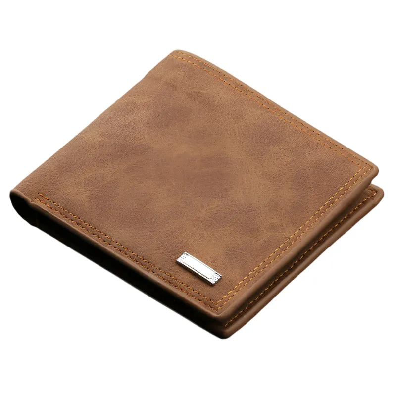 Men's Compact Wallet With Zipper And Multiple Card Slots